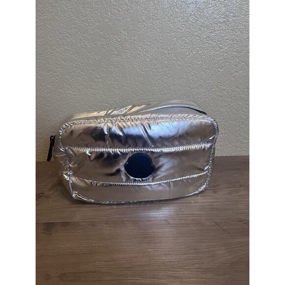 MONCLER PERFUMS New Silver Toiletry Pouch Travel Makeup Cosmetic GWP - Picture 3 of 4